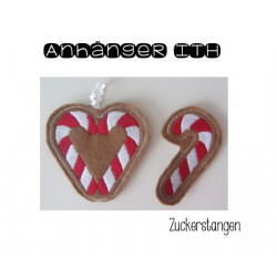 Anhänger ITH - Zuckerstangen  Gingerbread Christmas